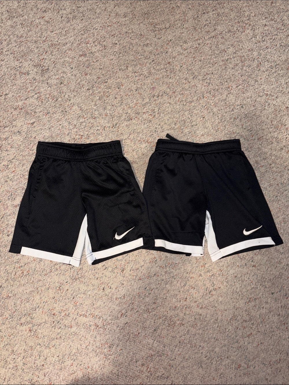 Nike Kids Black Shorts with White Trim - Twin Set size 6